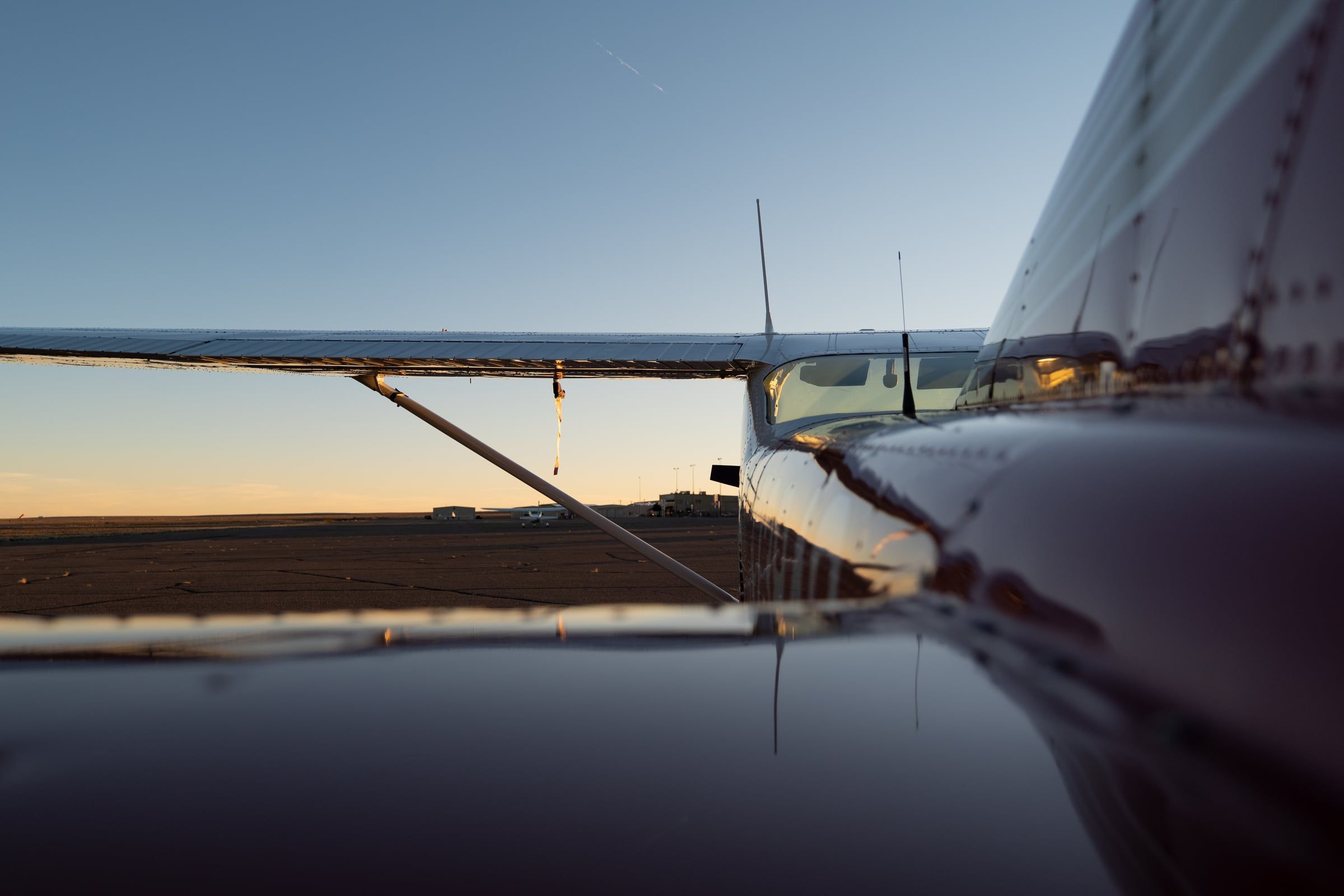 Cessna wing and windshield